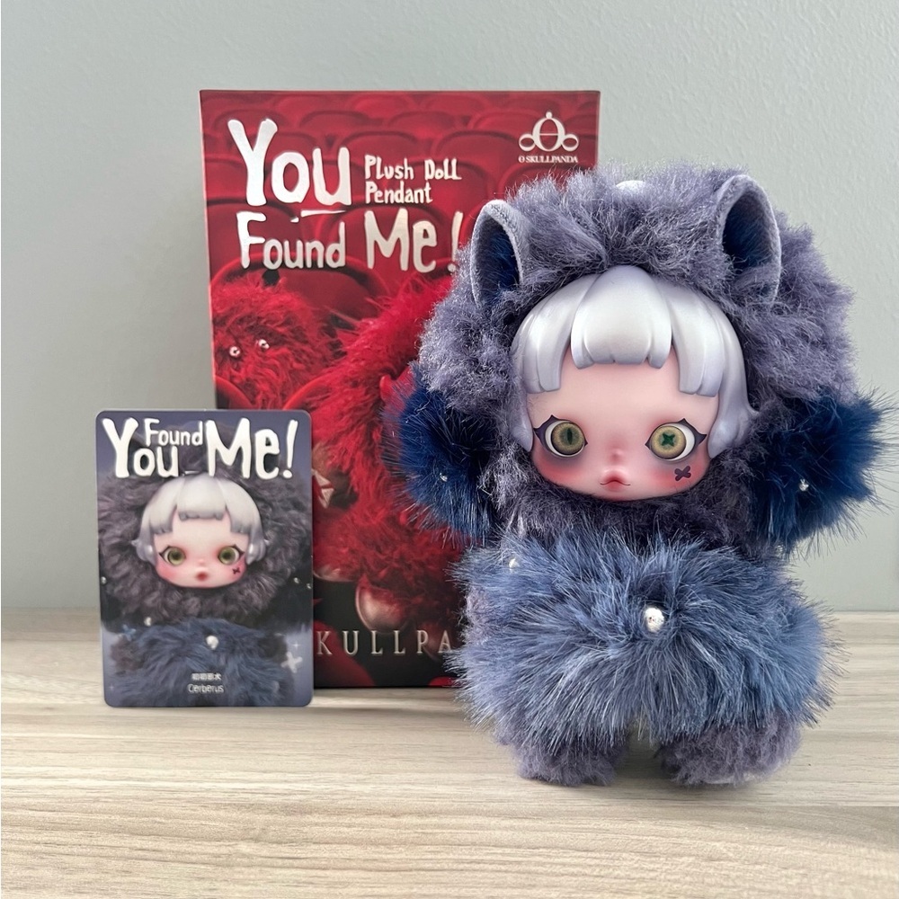 Pop Mart Skullpanda You Found Me! Plush Doll Pendant - Cerberus